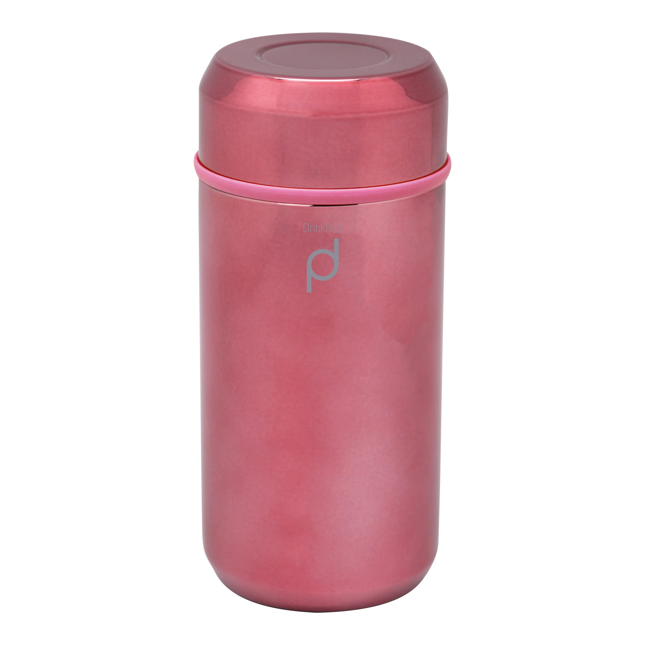 Drink Pod + Vacuum Insulated Flask, Metallic Rose Gold, 350ml — image 1