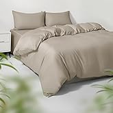 HOT SLEEPER SHEETS King/Cal King Duvet Cover Set, 100% Viscose Derived from Bamboo, 3 Pieces, 1 Zipper Closure Duvet Cover (106"x90") and 2 Pillowcases (20"x40") Cooling & Silky Soft (Simply Taupe)
