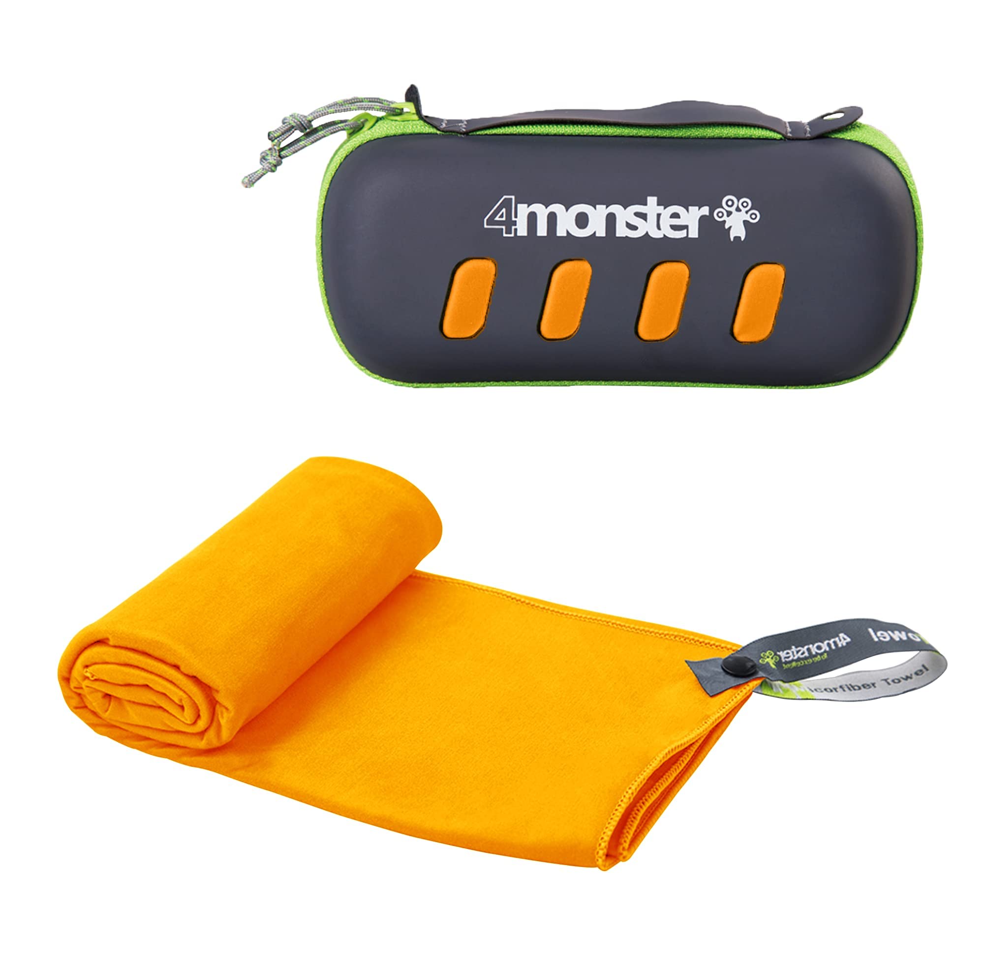 4Monster Ultra Light Quick Dry Microfibre Towels for Fitness, Sports, Sauna, Yoga and Travel Large Orange