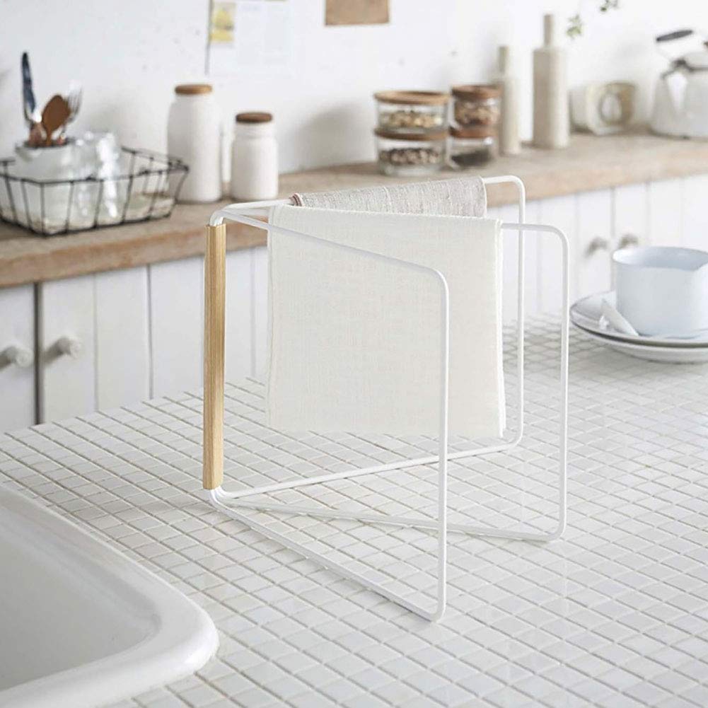 PUAK523 Foldable Countertop Towel Holde, Stainless Steel 360° Expanded Hand Towel Stand Kitchen Dishcloth Storage Drying Rack, Kitchen Bathroom Supplies(As the picture shown)