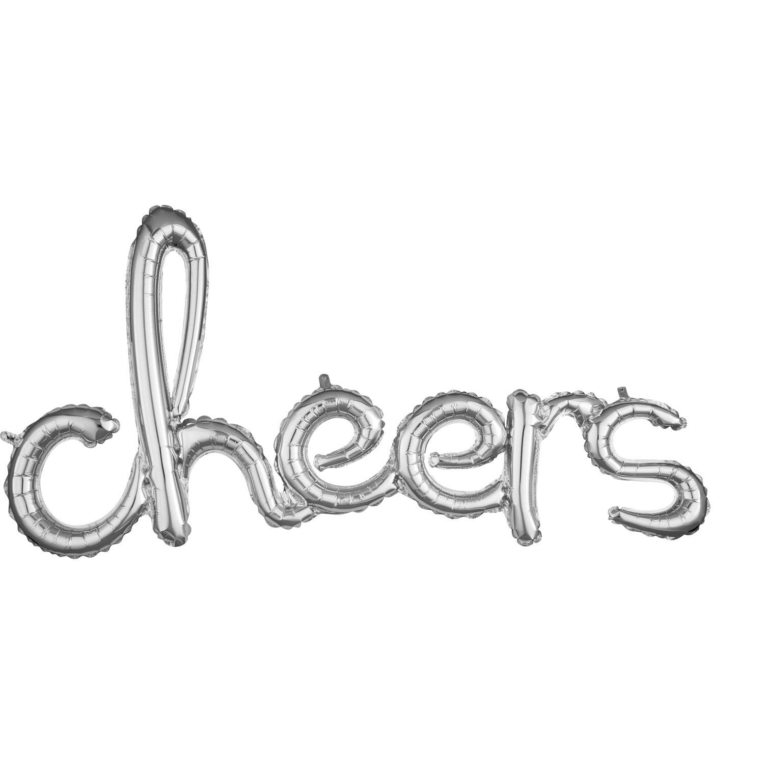 Anagram 3688011 Script Phrases Airfill Foil Balloon Cheers - Silver 1PK