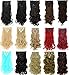 Benehair Clip in Hair Extensions 8PCS 24inch Long Wavy Synthetic Hairpieces Ash Blonde Hair Extensions Double Weft Hairpieces for Women Full Head Cosplay Party Wedding Hairpiece