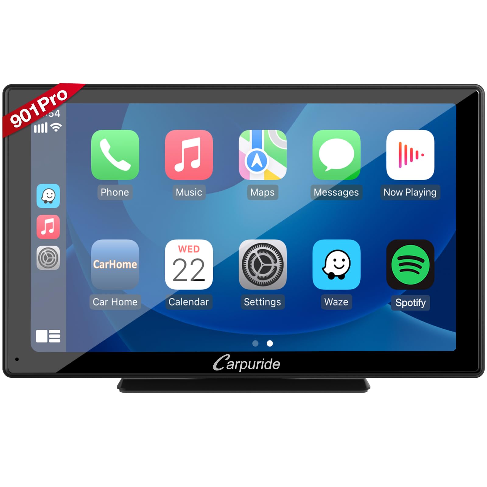 Carpuride w901 Pro Wireless Carplay & Android Auto with Backup Cam, Dual Bluetooth, Mirror Link/GPS/Siri/FM, Support Trucks Dashboard Mounted