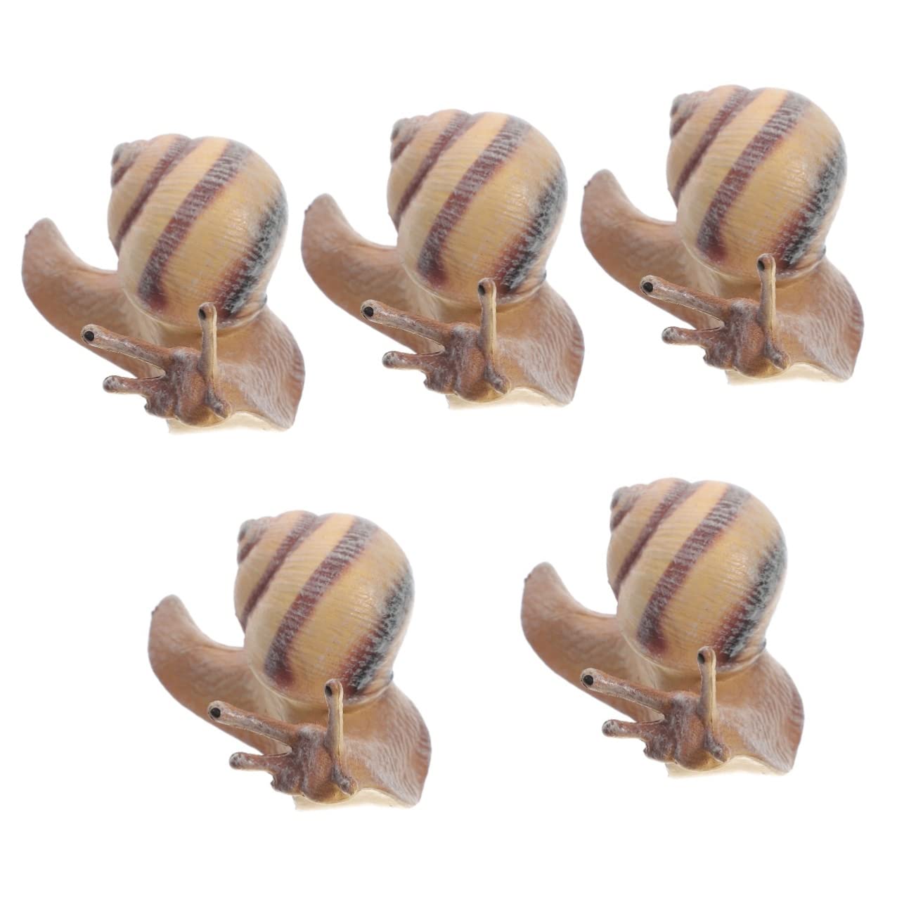 Yardwe 5pcs Snail Model Kid Toys Miniture Decoration Small Figurines for Kids Plastic Simulation Snail Adornment Simulation Animal Model Mini Figurines Number Fake Animal Child
