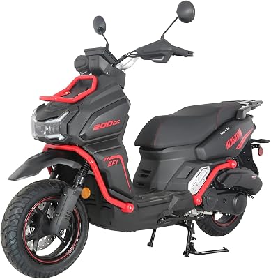HHH Tank 200 King Kong Scooter New Limited Edition–EFI Fuel Injected with Digital LCD Speedometer Street Moped California Approved (Black)