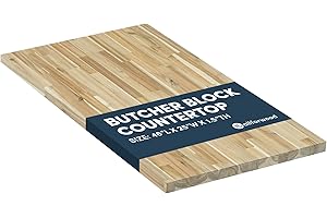 AllForWood Solid Wood Butcher Block Countertop, Butcher Block Table Top for DIY Washer Dryer/Island/Kitchen Countertop (Acacia Wood - Unfinished, 36''L x 25''W x 1.5''Th)