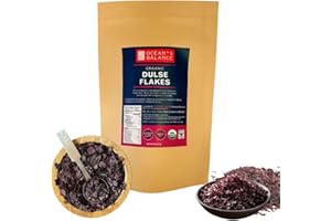 OCEAN'S BALANCE CLEAN TASTE OF MAINE Ocean’s Balance: Organic Dulse Flakes - Maine Coast Seaweed Atlantic Ocean Sea Vegetables - Perfect for Keto Diet, Paleo Diet, Vegetarian Lifestyle or Vegan Diet & Detox Cleanse - Gluten Free, 1lb Bag