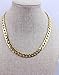 Adecco LLC Ultra Luxury Look & Feel Real Solid 14k Gold plated Curb Chain Necklace 6mm