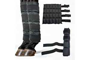 BLOBUSTE Horse Ice Boots (2-Pack) - Gel Cold & Hot Therapy Wrap for Horse Leg Injuries & Arthritis - Reusable Horse Ice Pack Leg Wraps with 4 Adjustable Straps for Knee, Hock, Tendon - Horse Supplies & Tack