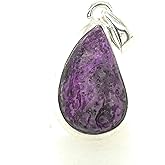 Natural Purple Sugilite 925 Solid Sterling Silver Pendant 25mm