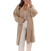 Saodimallsu Womens Long Cardigans Oversized Chunky Knit Coatigan Fall Trendy Open Front Sweater Jackets with Pockets