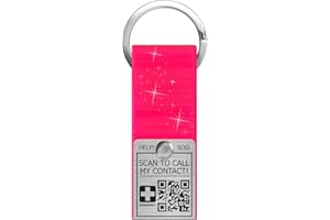 NaviTagi SOS Health Alert in Case of Emergency QR Tag, Personalized with QR ID. 2 Phones Updatable Online. Name Safe. Sport Outdoor Badge for Men, Women, Kids, Elderly (S, GPK)