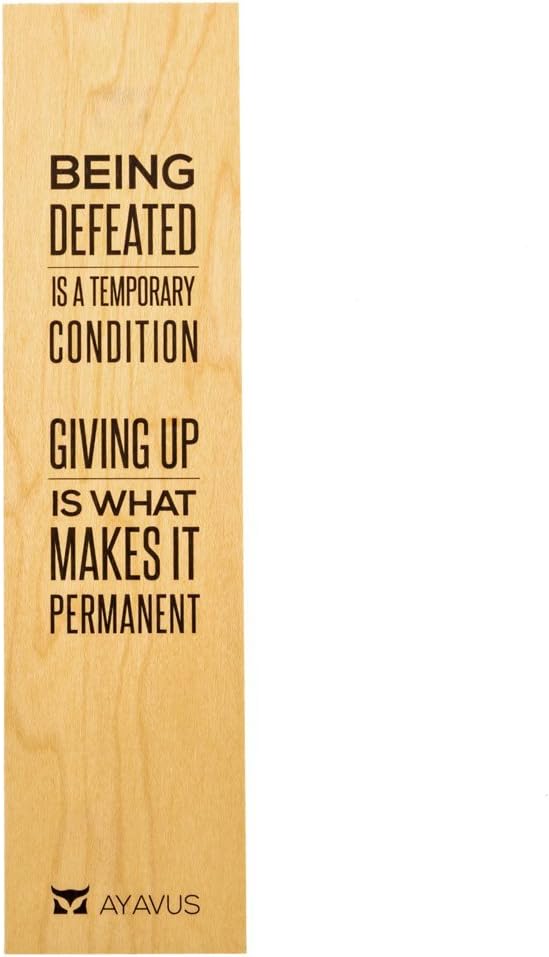 Being Defeated is A Temporary Condition Giving Up is What Makes It Permanent Courage Wisdom - Wood Bookmark Inspirational Quotes Entrepreneur Self Improvement Motivational Quote Made in USA