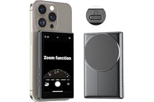 OmniMaster Back Camera Selfie Monitor for iPhone & Android – Wireless Screen Mirroring, Magnetic Mount, Built-in Speaker, Bluetooth Remote for Vlog, TikTok & Livestream (NoTouch-Universal)