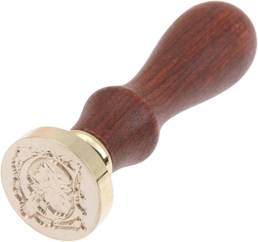 Heummyo Wax Seal Stamp,Retro Rose Pattern 26 Letter A-Z Alphabet DIY Wax Seal Stamp with Handle(C)