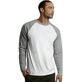 TOP PRO Men's Full Length Sleeve Raglan Cotton Baseball Tee Shirt