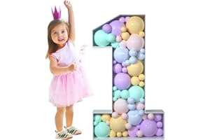 imprsv 3FT Mosaic Numbers for Balloons, Balloon Mosaic Number Frame, Marquee Number 1, One Balloon for First Birthday, 1st Birthday Decorations, First Anniversary Decor, Large Cardboard Numbers