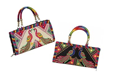 GiftingTree Women Rajasthani Gujarati Jaipuri Embrodery Clutch Bag Ladies Girls Handbags Set Of 2