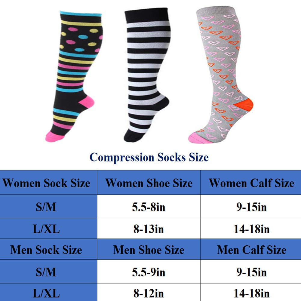 ZFiSt 3 Pairs Medical&Althetic Compression Socks for Women, 20-30 mmHg Nursing Performance Socks for Edema, Diabetic, Varicose Veins,Shin Splints,Running Marathon (Style3, S/M)