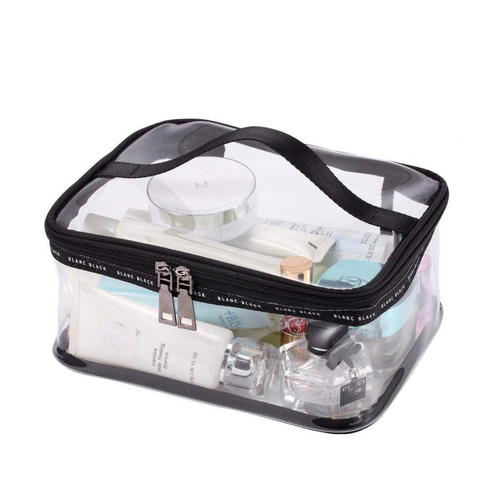 Louise Maelys Portable Clear Makeup Bag Zipper Waterproof Transparent Travel Storage Pouch Cosmetic Toiletry Bag With Handle
