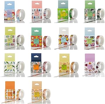 Amazon Zhi Jin 動物スタイル 8巻マスキングテープ おしゃれな和紙テープ プレゼント ギフト飾り 部屋飾り 壁装飾 マスキングテープ 文房具 オフィス用品