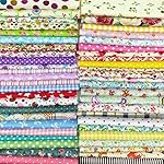 flic-flac 200pcs 4 x 4 inches (10cmx10cm) Cotton Craft Fabric Bundle Squares Patchwork Lint DIY Sewing Scrapbooking Quilting Dot Pattern Artcraft