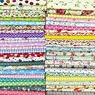 flic-flac 200pcs 4 x 4 inches (10cmx10cm) Cotton Craft Fabric Bundle Squares Patchwork Lint DIY Sewing Scrapbooking Quilting Dot Pattern Artcraft