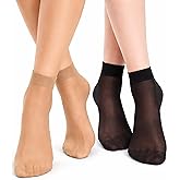 MALVA 10 Pairs Women's Ankle Low Cut Sheer Socks (30 Den)