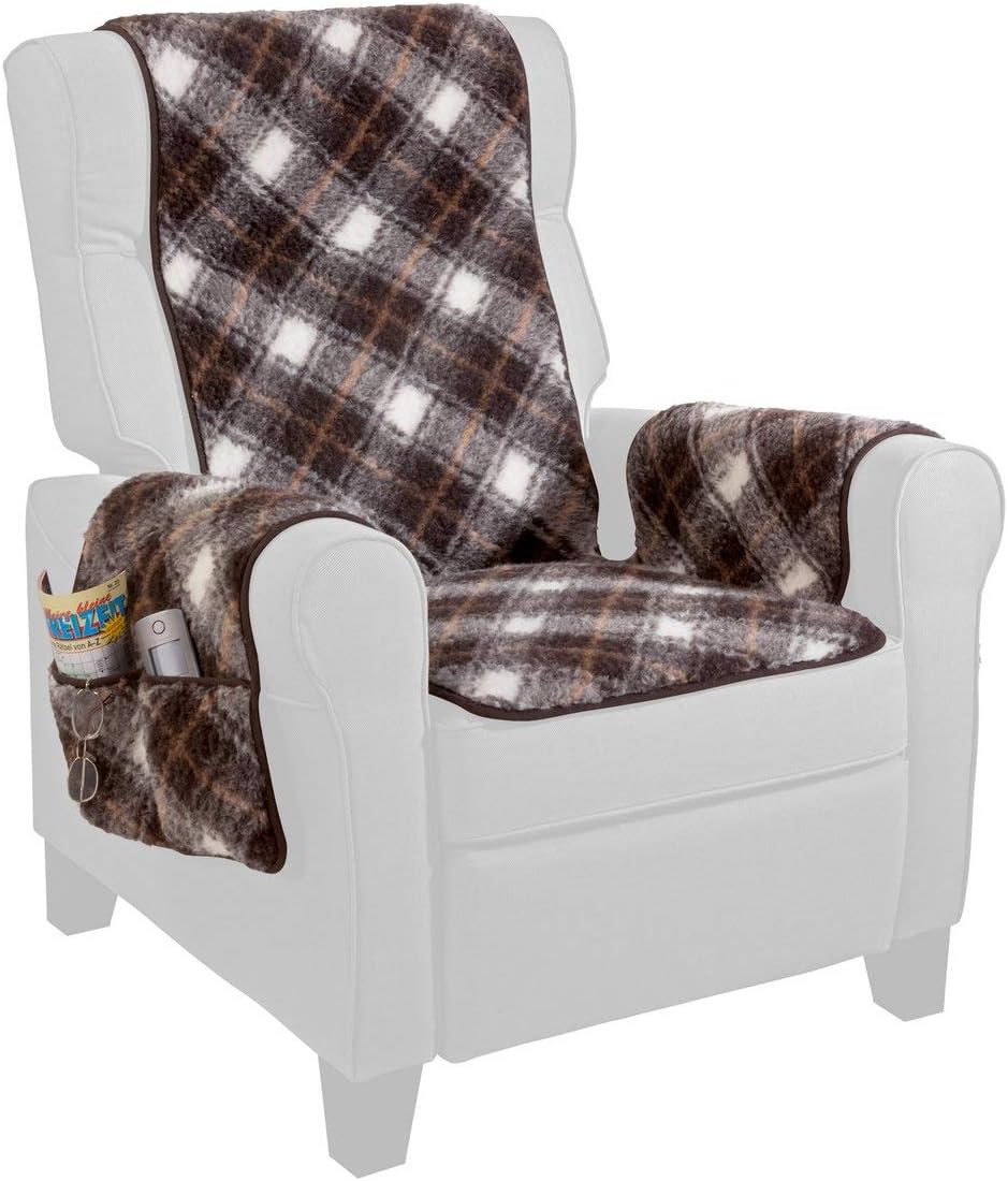 schurwoll sesselschoner mit armlehnenschoner und langem fußteil