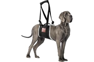 S-ETOVUS Dog Sling for Back Legs, Dog Lift Harness, Velcro Dog Sling for Large Dogs Hind Leg Support, Elderly Dog Lifter, Help Canie Hip Arthritis K9 Cruciate Ligament Rehabilitation (Large) Black