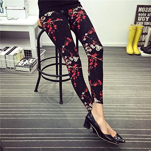 New Fashion Casual Cotton BRUSHED Black Milk Leggings Pants Female Elastic Plaid Graffiti Leggings Trousers Women Christmas Gift