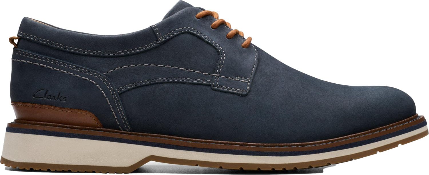 Clarks Men’s Monahan Plain Navy Nubuck 8 Medium