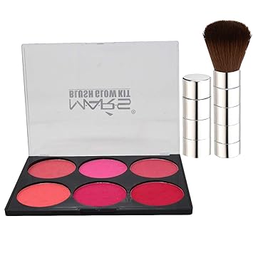 adbeni Mars 6 Shade Blusher and Wooden Application Brush -Set of 2