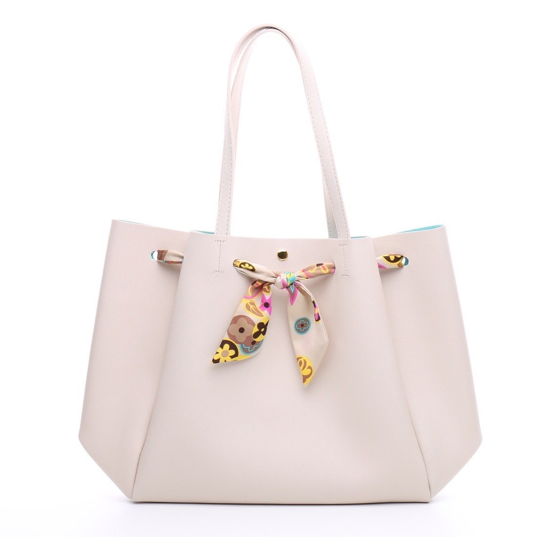 セット品 Colors By Jennifer Sky カラーズバイジェニファースカイ リボンドロストトート リベール レディース サイズ 対応 Samantha Thavasa サマンサタバサ バッグ スカーフ B06y65rcp2 ピンクベージュ ピンクベージュ ハンドバッグ