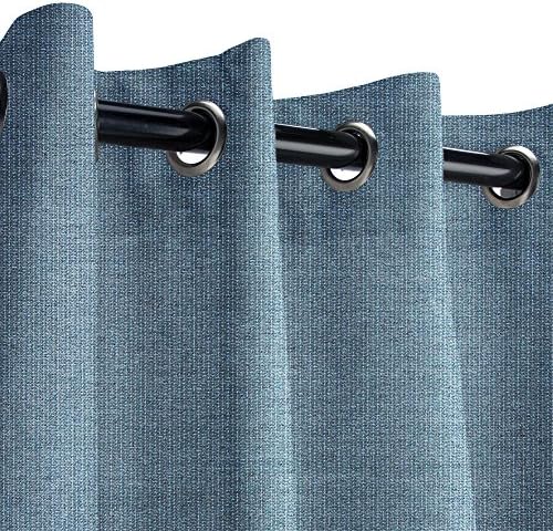 dfohome Sunbrella Spectrum Denim Outdoor Curtain with Nickel Grommets 50 in. Wide x 108 in. Long