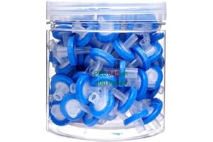 zoomto Syringe Filters Hydrophilic PES Membrane 100PCS, 0.45um Pore Size,13mm Disc Diameter,HPLC and GC Needle Filter, Non-Sterile, High Throughput Lab Filtration, Barreled Packed