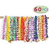 Joyin Toy 60 Counts Tropical Hawaiian Luau Flower Lei Party Favors (5 Dozen)