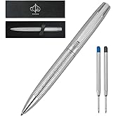 YUNCHUN Executive Pens for Men, Medium Point Ball Point Pen Sets for Men Gift, Heavy Duty Ball Pen for Writing, Retractable Metal Ballpoint Pen for Journaling, Ballpoint Pens Blue Ink with Checkered