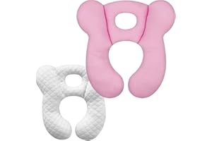 ZHOMA Baby Travel Pillow, Upgrade U-Shape Infant Pillow for Car Seat Pushchair and Stroller, Soft Comfortable Sleep Cushion for Kids Newborn and Toddler -Pink