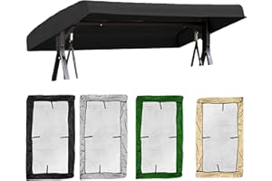 Heavy-Duty Swing Chair Canopy Replacement - Waterproof and Windproof Rip-Proof 210D Oxford Cloth Top Cover for 2/3-Seater Gar