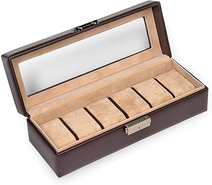 Reloj de caja NEW Classic, de piel marrón, de terciopelo de ...