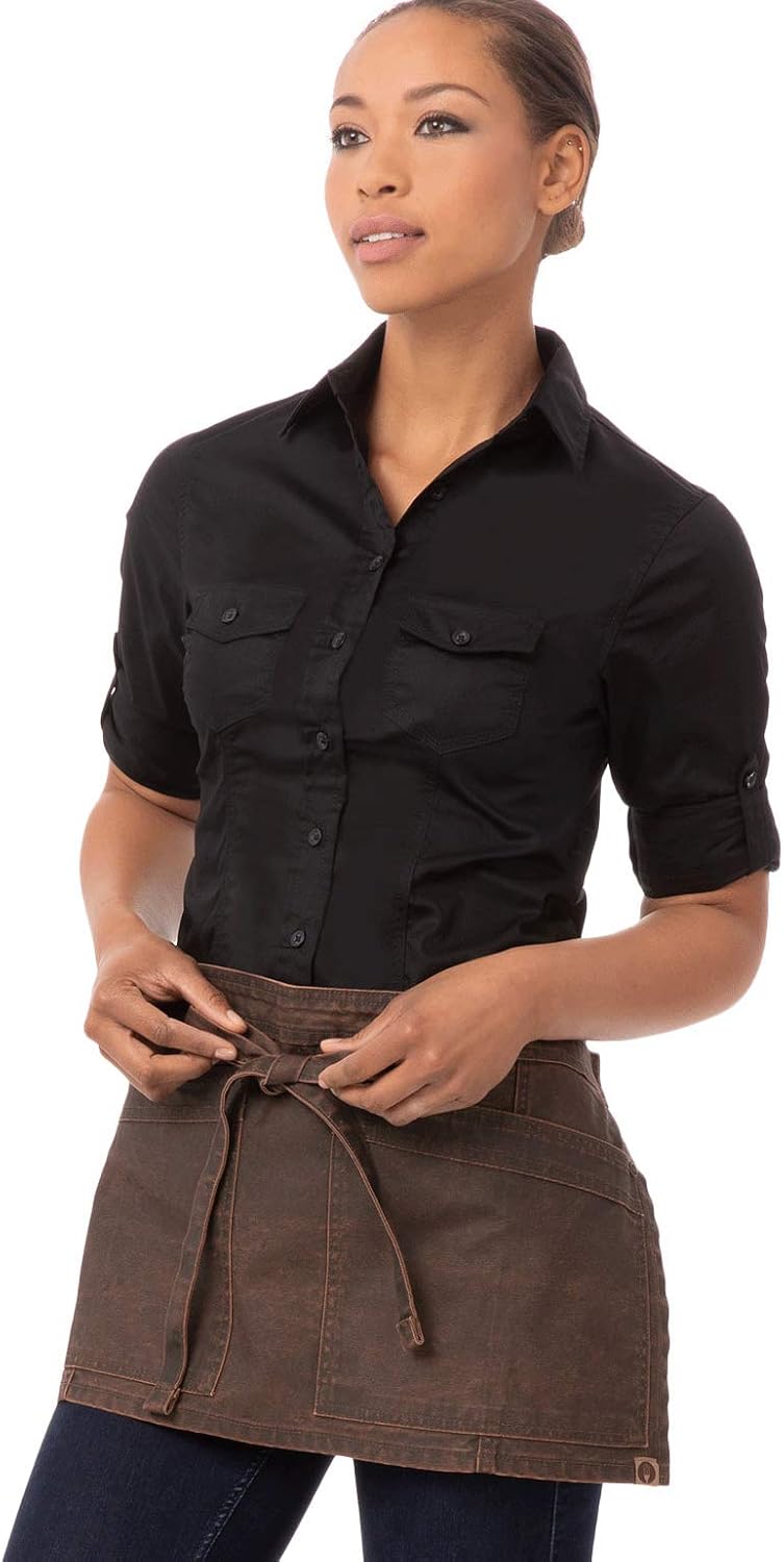 Chef Works Denver Waist Apron, Choc/Rust, One Size: Clothing