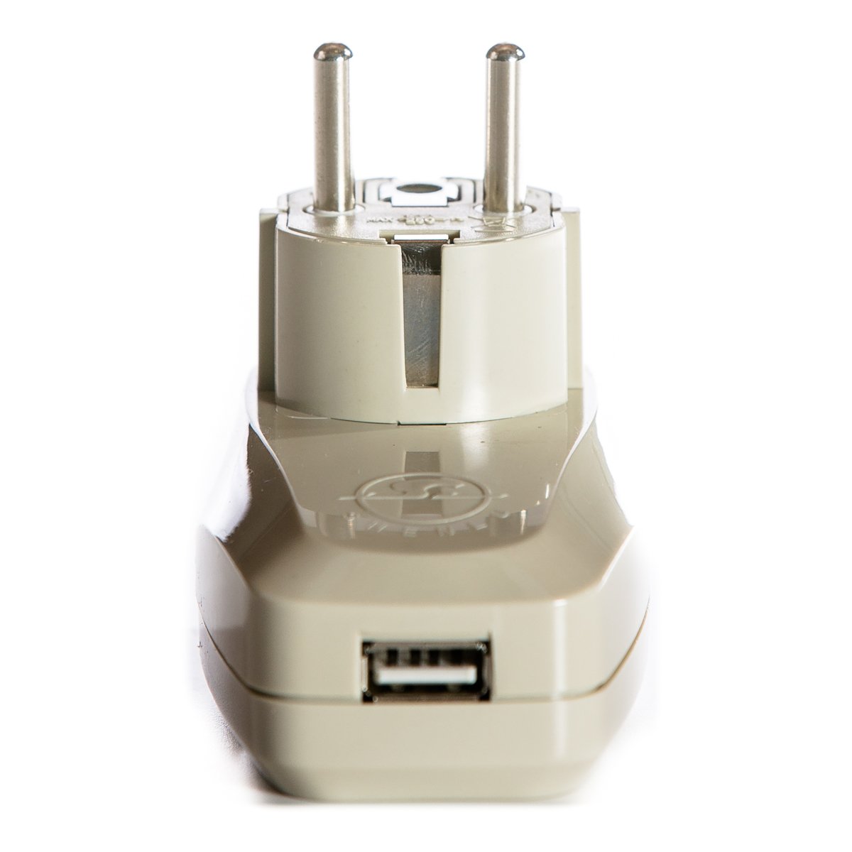 OREI 3 in 1 Schuko Travel Adapter Plug with USB and Surge Protection - Grounded Type E/F - Germany, France & More
