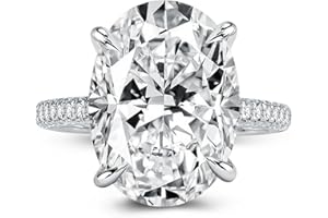RODIFFY 5.0/8.0CT Excellent Oval Cut Engagement Ring,D-Color VVS Big CZ Gemstone S925 Promise Ring