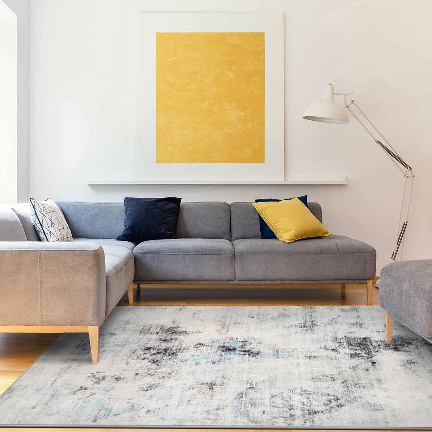 Cinknots Area Rugs Abstract Rug Home Modern Rugs Chic Ink Splash Soft Carpet Non-slip Carpets Area rug for Living room, Bedroom, Office and Indoor Decoration (Grey9, 80 x 120 cm)