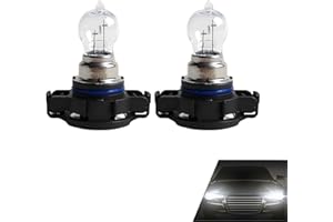 YYTQP 2 PCS PS19W Car Fog Light Bulb, 12V Daytime Running Lamps, Turn Signal Bulb, Brake Lamp, Reversing Light, Automotive Clear Glass Bulbs Lighting Accessory, Universal for Most Cars (White)