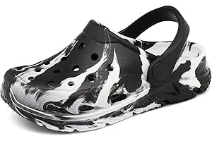 Cubufly Toddler Kids Clogs Garden Shoes for Boys Girls Marbled Tie Dye Water Shoes Slip on Sandals