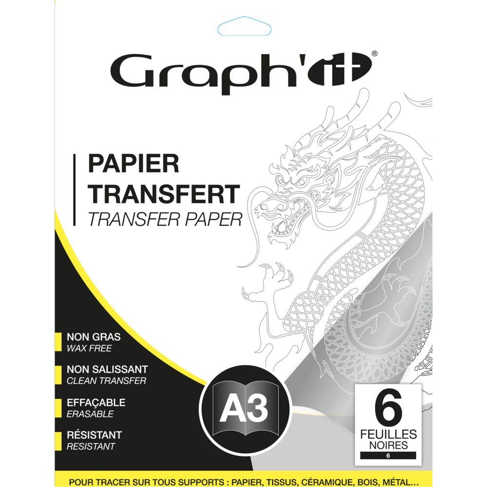 GRAPH'IT Pack of 6 A3 Transfer Paper - Black