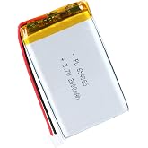 Qimoo 654065 3.7V Lipo Battery 2000mAh 654065 Rechargeable Lithium Polymer | Battery Pack with JST PH2.0mm Connector for Electronic Device