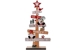 Anikoocory Christmas Tree Gnome Decorations for Home, Tabletop, Wooden Xmas Ornaments for Office Party Tiered Tray Desk Decor (We Wish You A Merry Christmas)